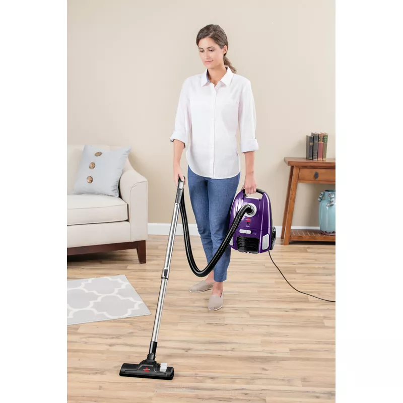 Bissell - Zing Bagged Canister Vacuum w/ Multi-Level Filtration System