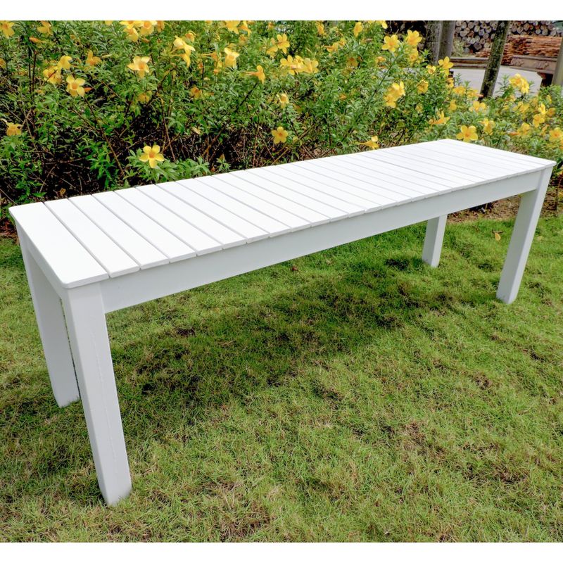 International Caravan Royal Fiji 52-inch Garden Bench - Antique White - Picnic Bench/Backless Bench/Garden Bench