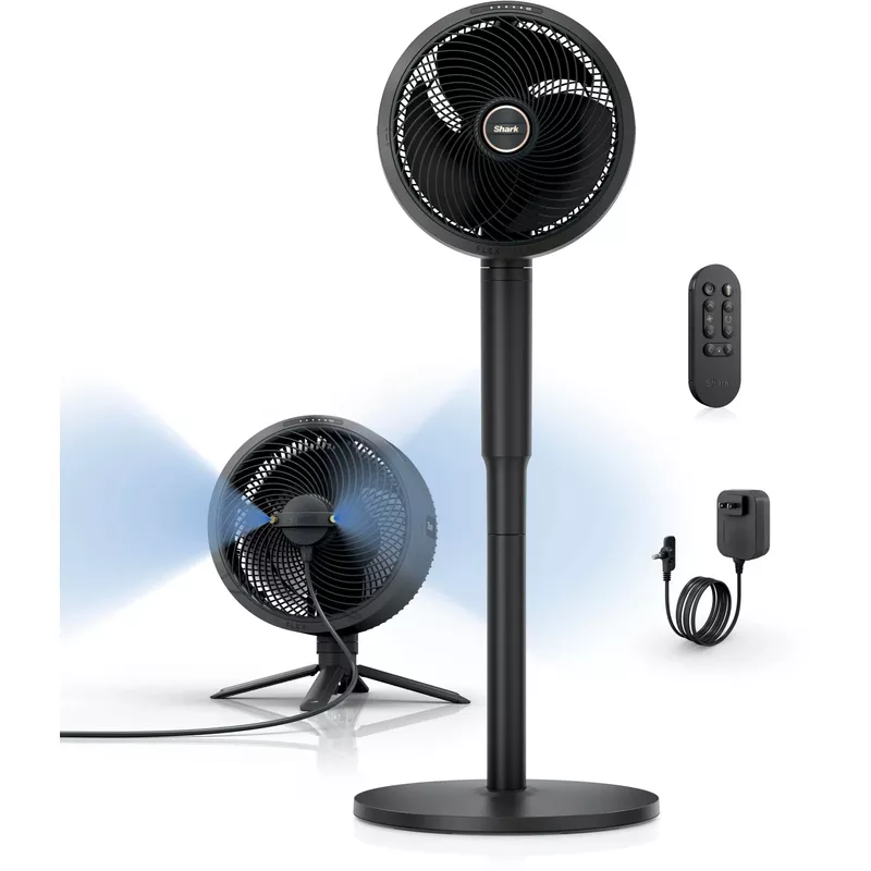Shark - FlexBreeze Outdoor & Indoor Fan with InstaCool Misting Attachment, Cordless & Corded, Pedestal to Tabletop - Black