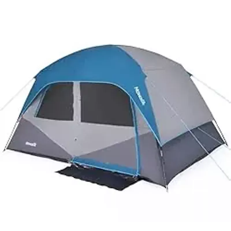 Camping Tent, Tent for Camping, Easy Set up Camping Tent 4 Person and 6 Person for Hiking Backpacking Traveling Outdoor, Light Blue, 12ft (L) x 8ft (W) x 72inH