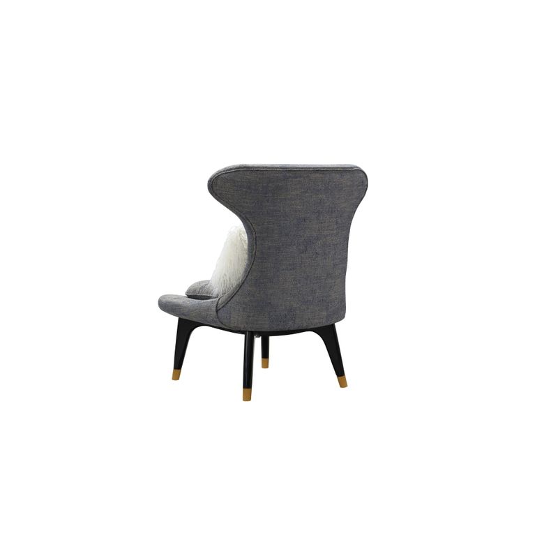 Chic Home Cheverny Accent Club Chair Two-Tone Textured Fabric - Black