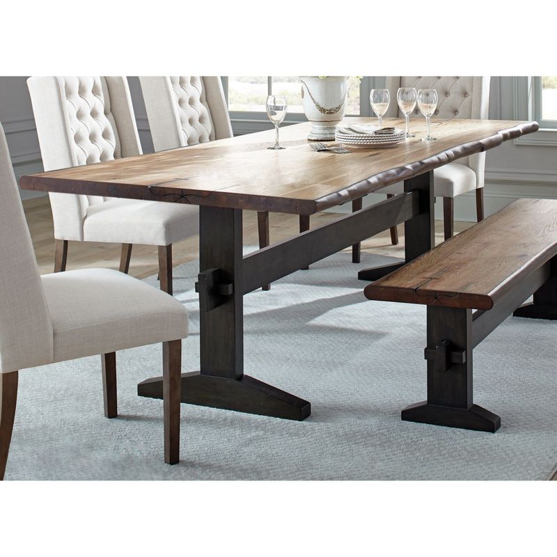 Coaster Furniture Bexley Natural Honey and Espresso Trestle Dining Table - Natural Honey