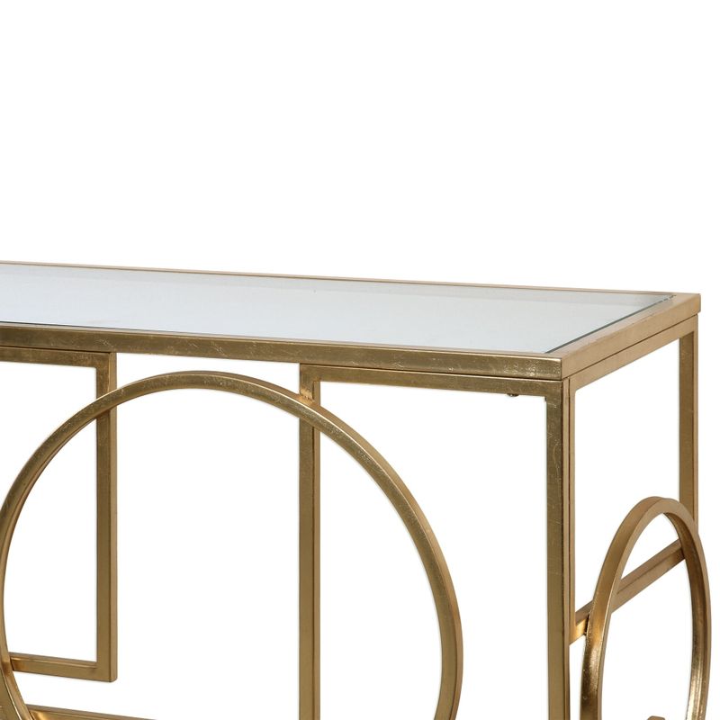 Uttermost Metria Lightly Antiqued Gold Leaf Console Table