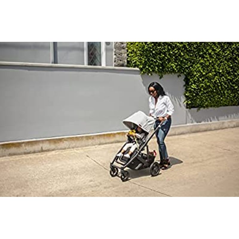 Cruz V2 Stroller -Anthony (White and Grey Chenille/Carbon/Chestnut Leather)