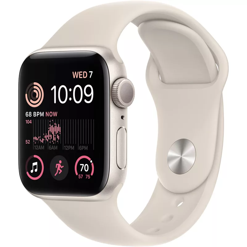 Apple Watch SE - GPS - 44mm - Starlight - Aluminum - Sport Band - M/L
