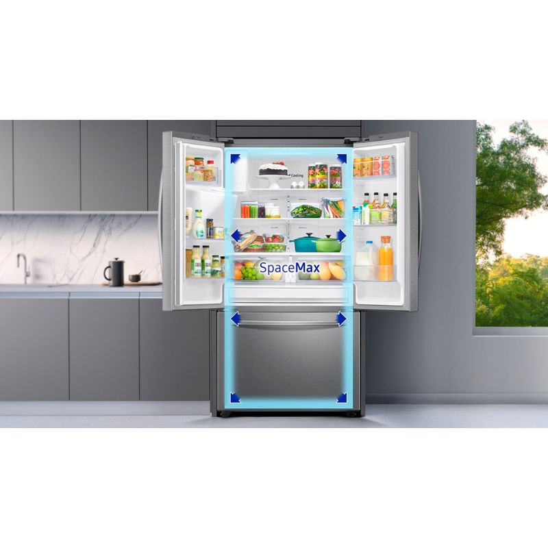 Alt View Zoom 11. Samsung - 27 cu. ft. Large Capacity 3-Door French Door Refrigerator with External Water & Ice Dispenser - Stainless steel