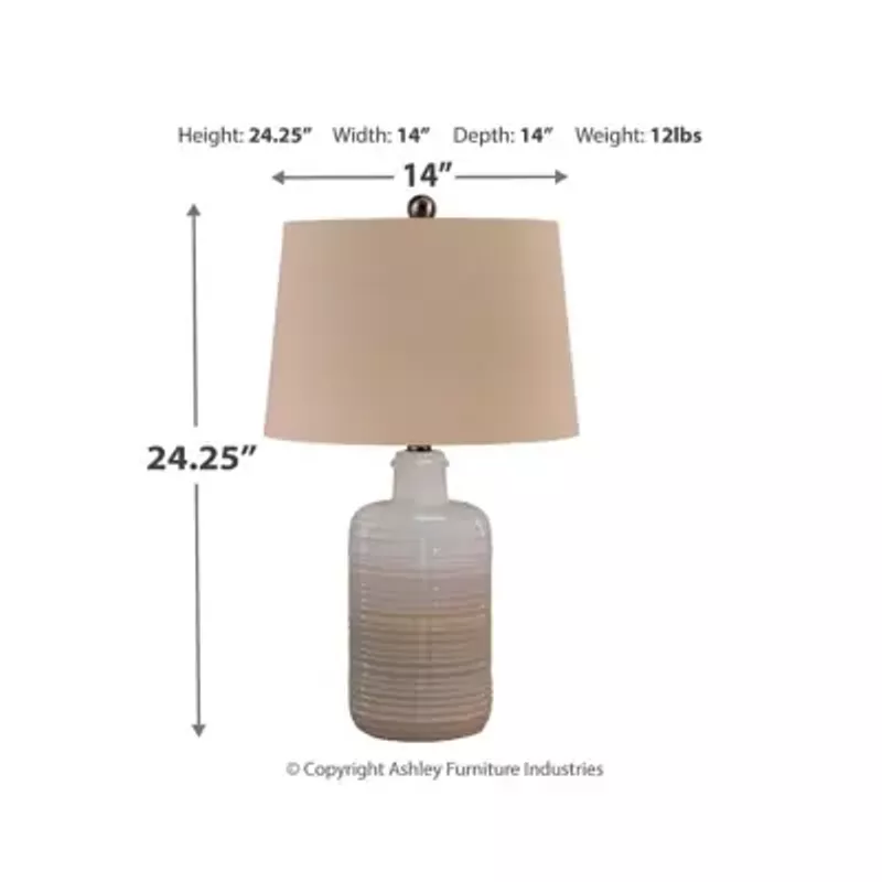 Taupe Marnina Ceramic Table Lamp (2/CN)