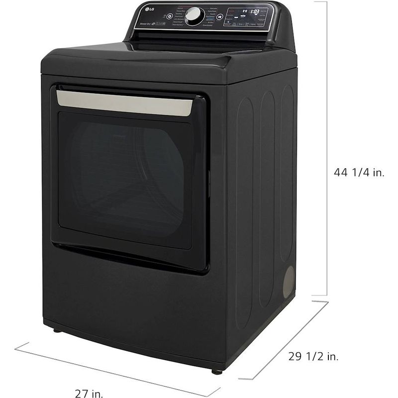Alt View Zoom 23. LG - 7.3 Cu. Ft. Smart Gas Dryer with Steam and Sensor Dry - Black steel