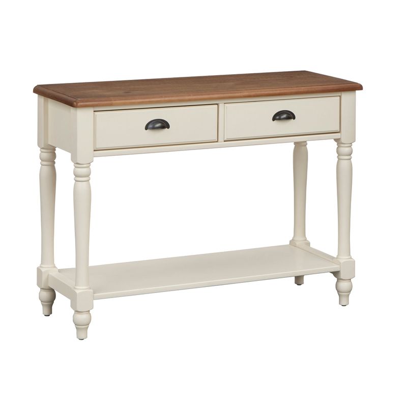 Simple Living Liza Console Table - Antique White/Walnut