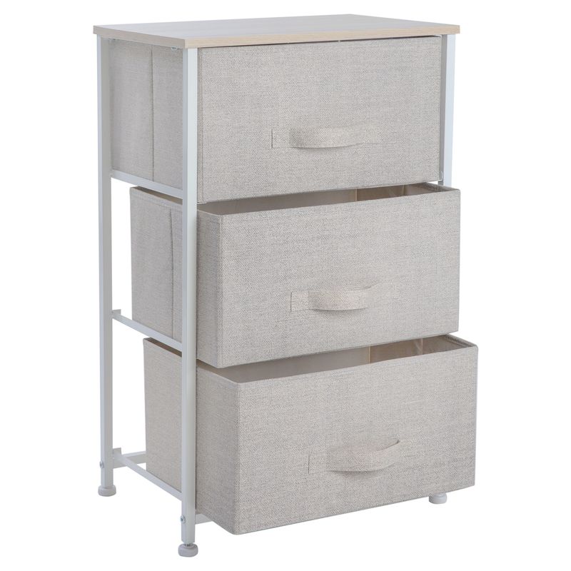 Simplify 3 Drawer Storage Chest in Beige - Grey - 3-drawer