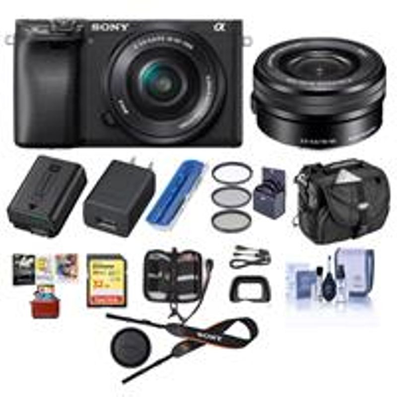 Sony Alpha a6400 24.2MP Mirrorless Digital Camera with 16-50mm f/3.5-5.6 OSS Lens - Bundle With Camera Case, 32GB SDHC Card, 40.5mm...
