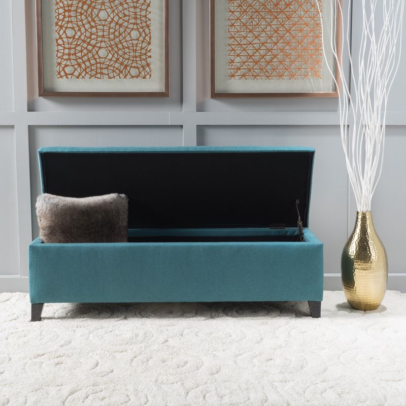 Cleo Fabric Storage Ottoman Bench by Christopher Knight Home - Blue