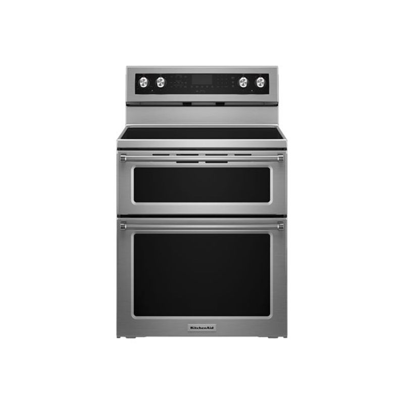 KitchenAid - 6.7 Cu. Ft. Self-Cleaning Freestanding Double Oven Electric Convection Range - Stainless Steel