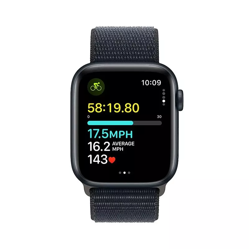 Apple Watch SE 2nd Generation (GPS + Cellular) 44mm Midnight Aluminum Case with Midnight Sport Loop - Midnight