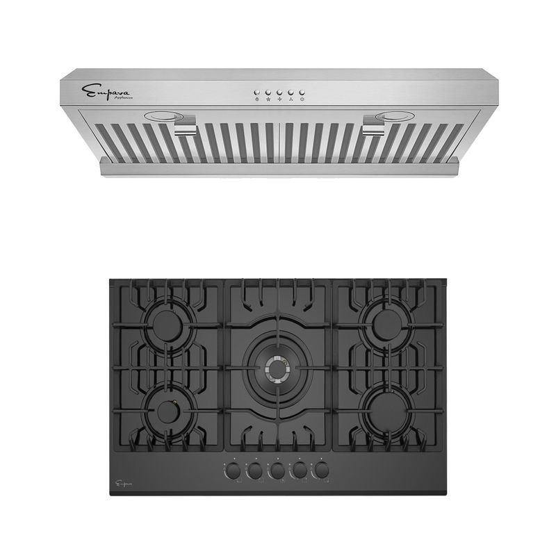 2 Piece Kitchen Package with 30" Gas Cooktop & 30" Ductless Under Cabinet Range Hood - N/A - Silver