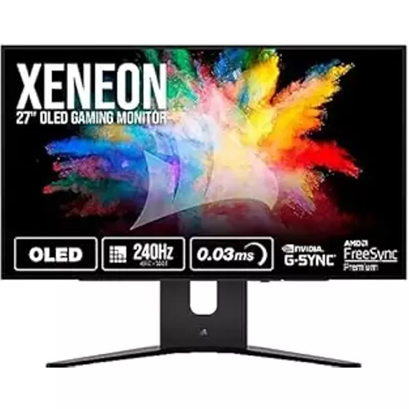 CORSAIR - XENEON 27" OLED QHD FreeSync Premium and G-SYNC Compatible Gaming Monitor with HDR (HDMI, USB, DisplayPort) - Black