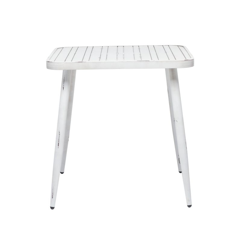 White Aluminum Farmhouse Outdoor Dining Table - 59 x 28 x 30