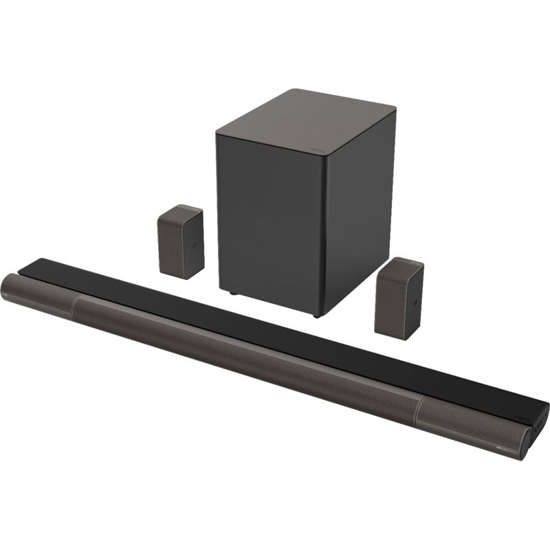 Angle Zoom. VIZIO - 5.1.4-Channel Elevate Soundbar with Wireless Subwoofer and Rotating Speakers for Dolby Atmos/DTS:X - Charcoal Gray