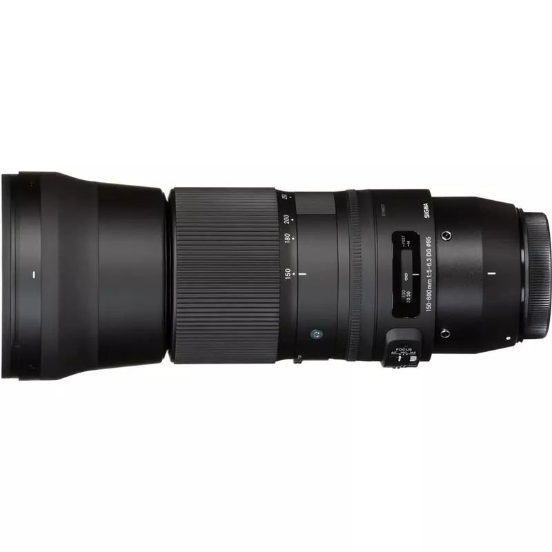 Sigma - 150-600mm f/5-6.3 Sports DG OS HSM Contemporary Telephoto Zoom Lens for Canon - Black