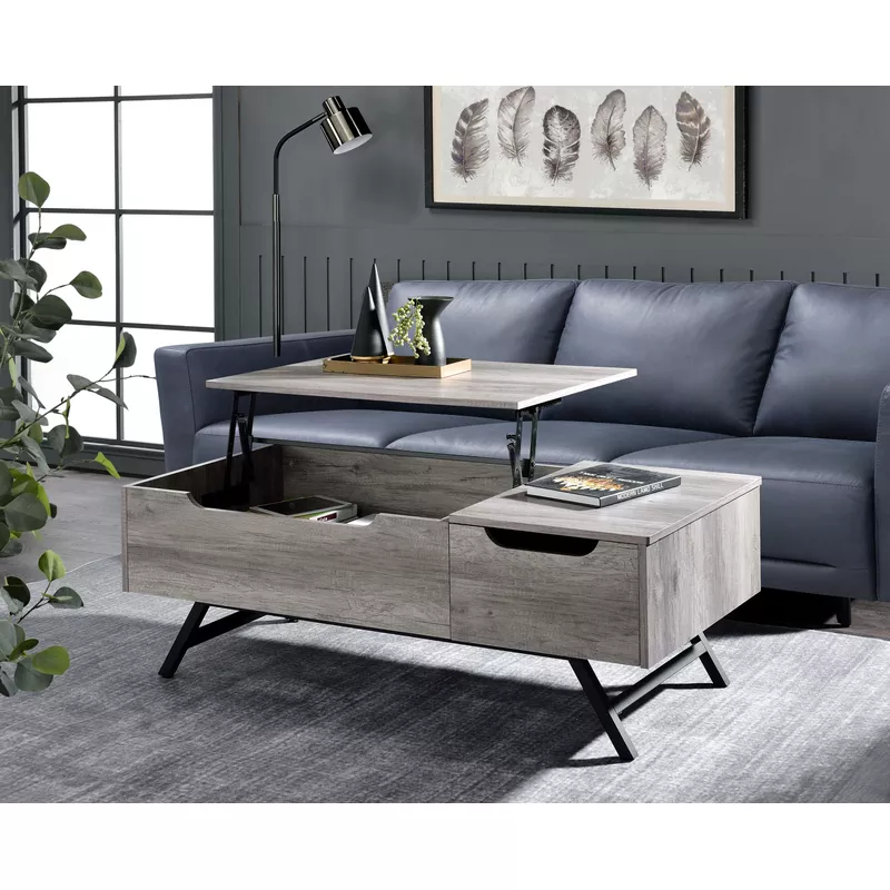 ACME Throm Coffee Table w/Lift Top, Gray Oak Finish