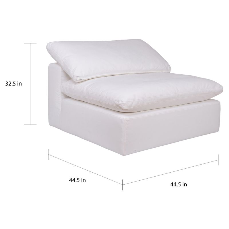 Aurelle Home Corbin Modern Modular Sectional Piece - Slipper Chair - Cream White