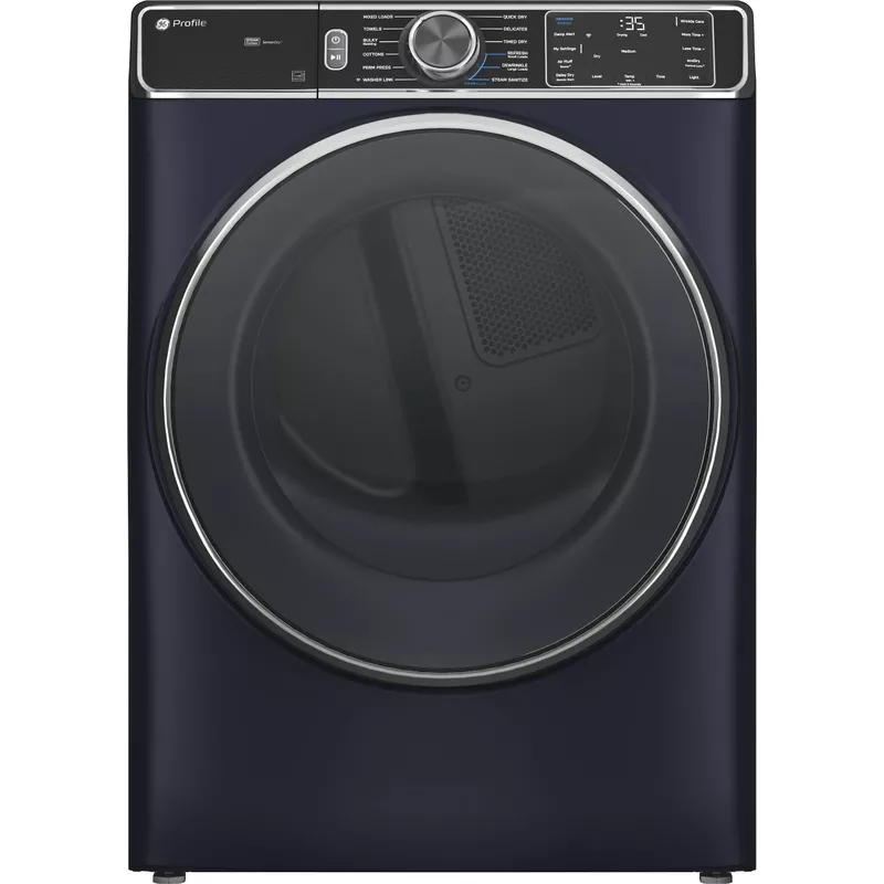 GE Profile - 7.8 Cu. Ft. Stackable Smart Electric Dryer with Steam and Sanitize Cycle - Saphire Blue