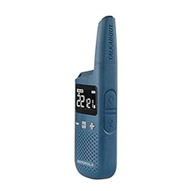 Motorola Solutions, Portable FRS, T383, Talkabout, Two-Way Radios, Rechargeable, W/ Charging Dock, 22 Channel, 25 Mile, Blue, 2 Pack