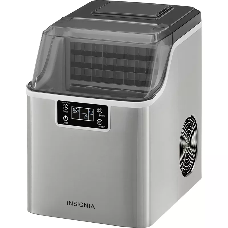 Insignia™ - 44 Lb. Portable Clear Ice Maker with Auto Shut-off - Stainless Steel
