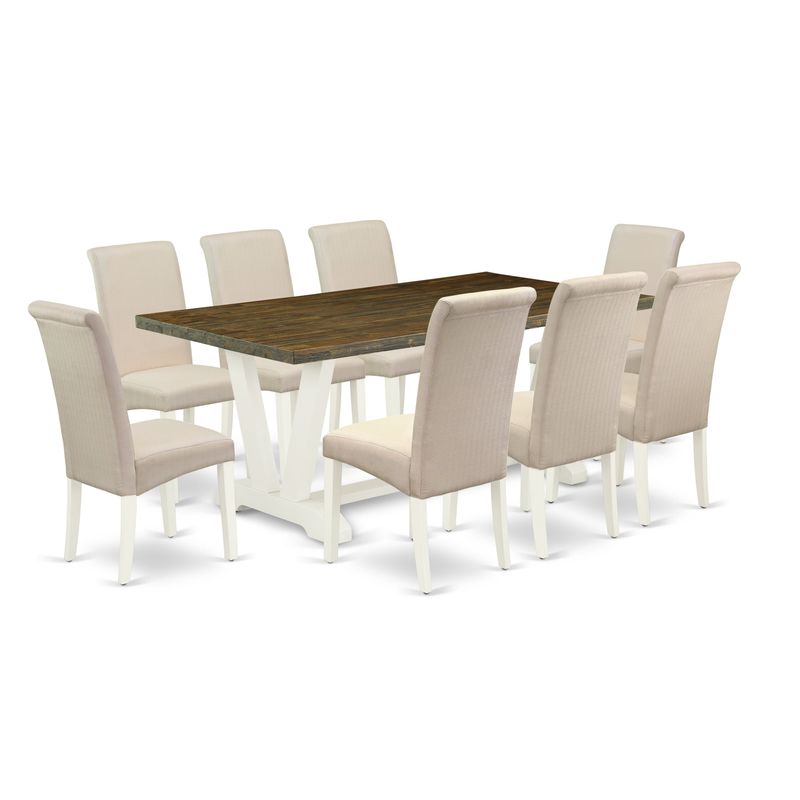 Rent to own Dining Room Set Kitchen Rectangular Table & Linen Fabric