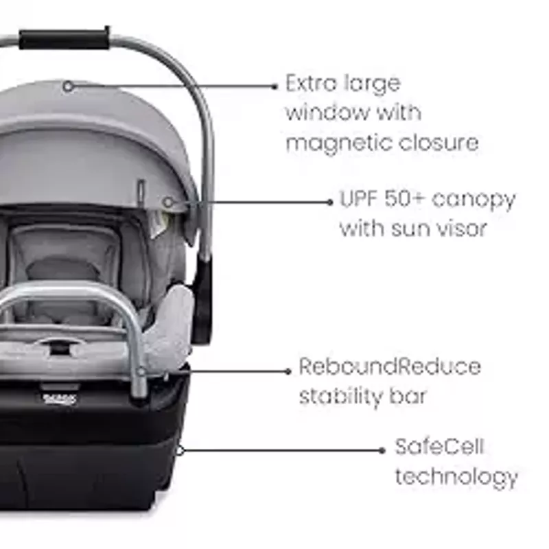 Britax Cypress Infant Car Seat, Rear Facing Car Seat with Alpine Base, ClickTight, Premium Fabrics, Ponte Glacier