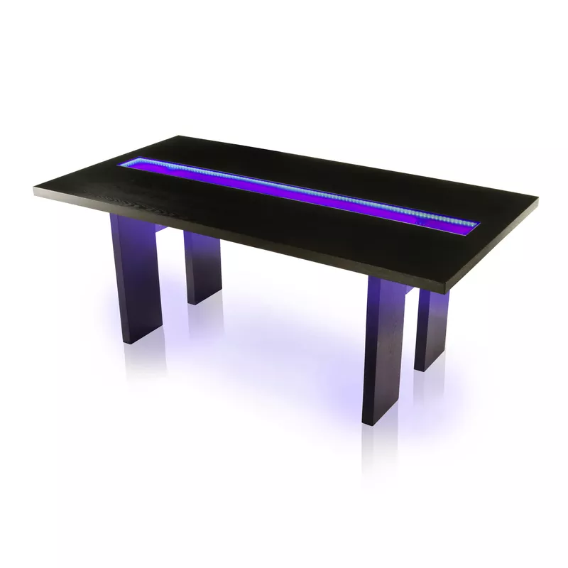 Contemporary Wood LED Dining Table in Black