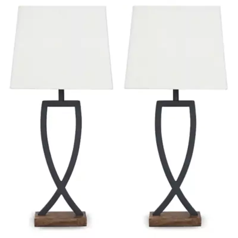 Black/Brown Makara Metal Table Lamp (2/CN)