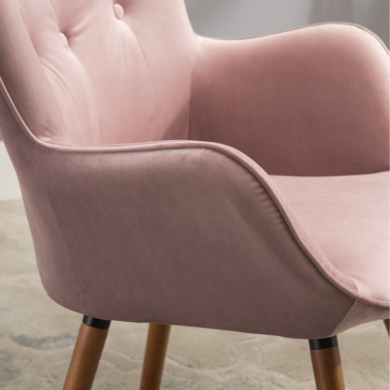 Doarnin Button Tufted High Back Velvet Accent Chair - Grey