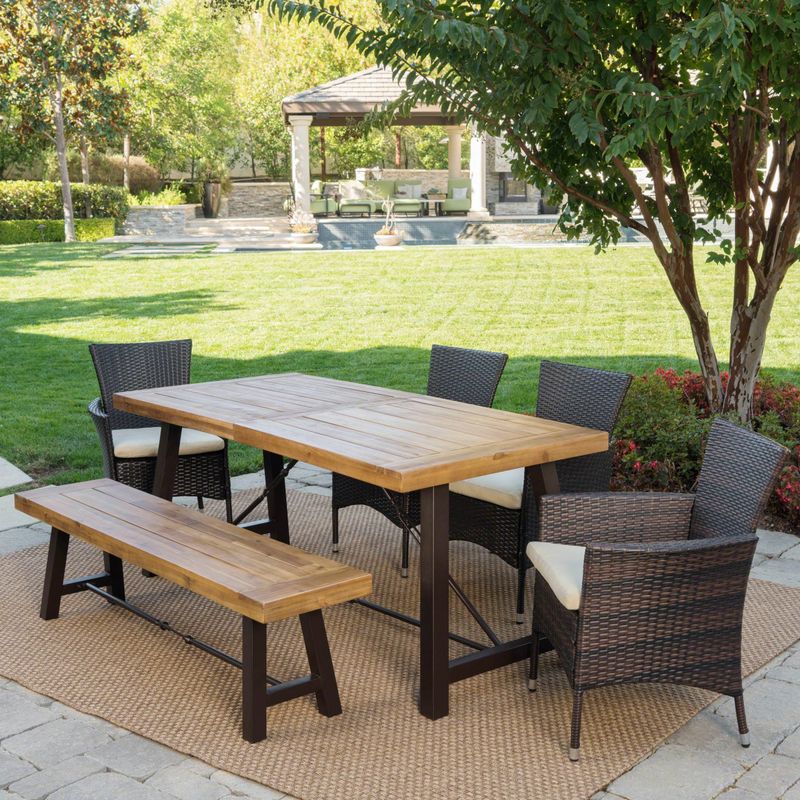 Jennys Outdoor 6-piece Wood Dining Set by Christopher Knight Home - Brown - 6-Piece Sets