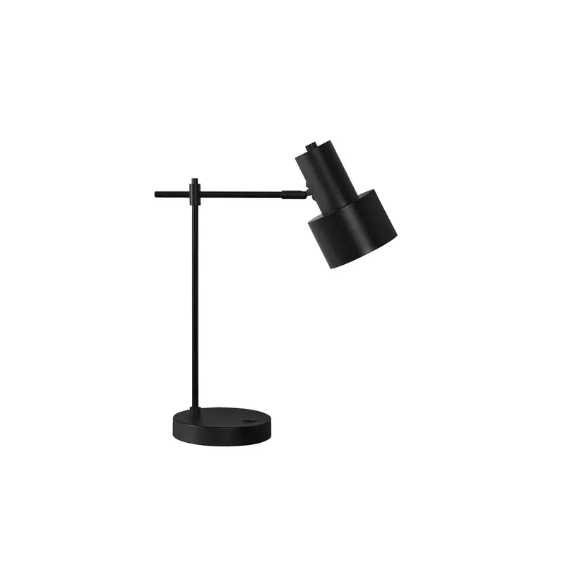 Lighting - 21"H Table Lamp Black Metal/Black Shade/USB