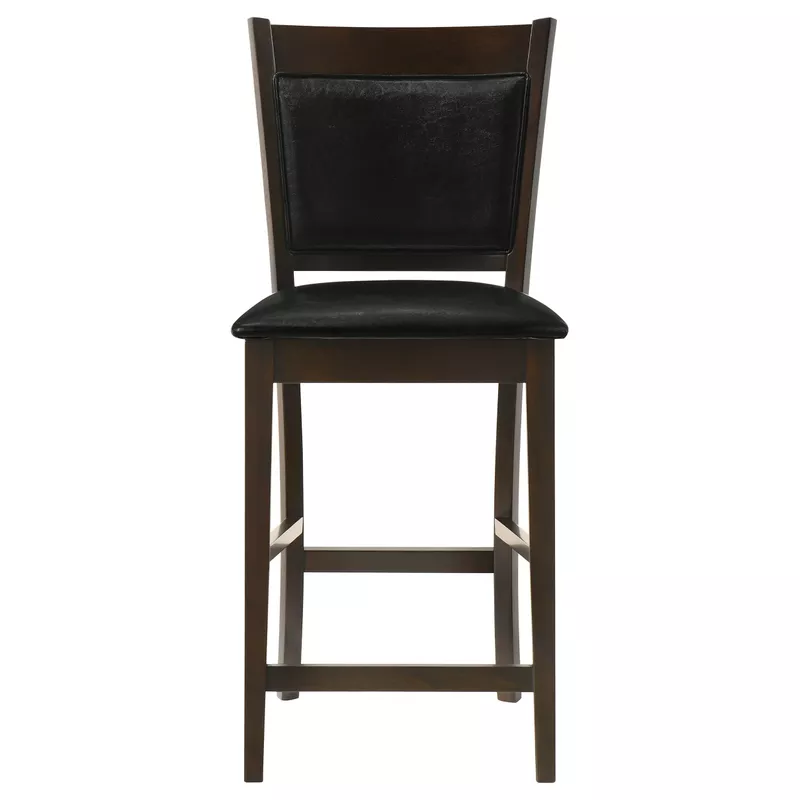 Jaden Upholstered Counter Height Stools Black and Espresso (Set of 2)