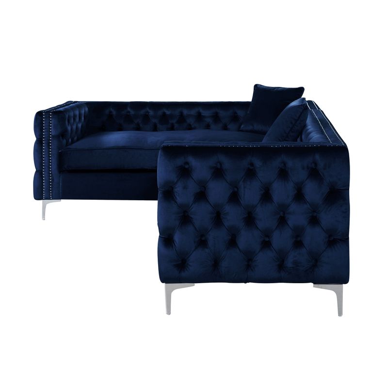 Chic Home Susan Elegant Velvet Deeply Tufted Left-facing Sectional Sofa - Plum