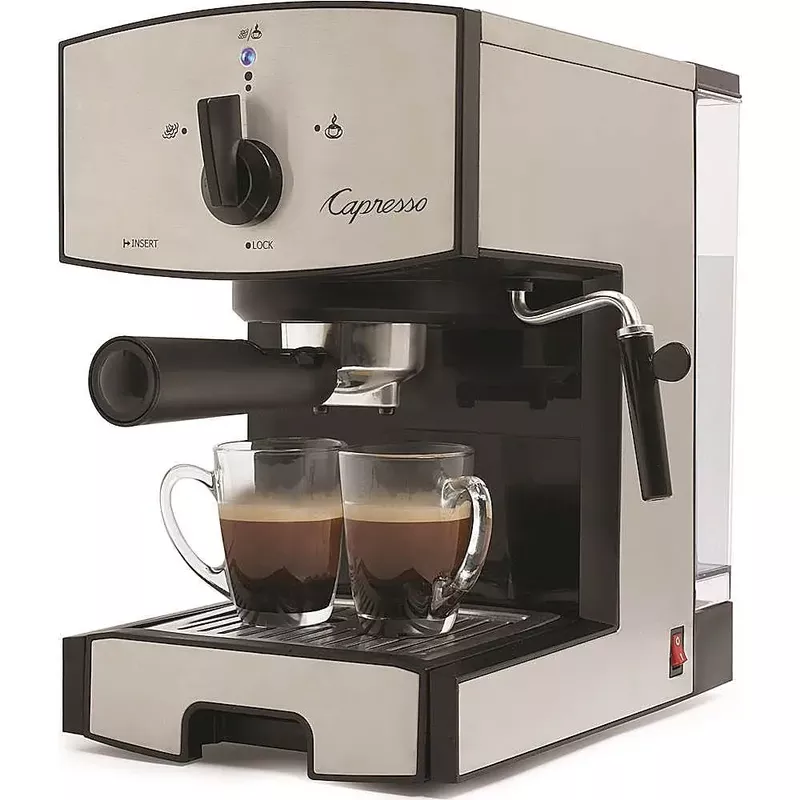 Capresso - EC50 Espresso Machine with 15 bars of pressure and Milk Frother - Stainless Steel
