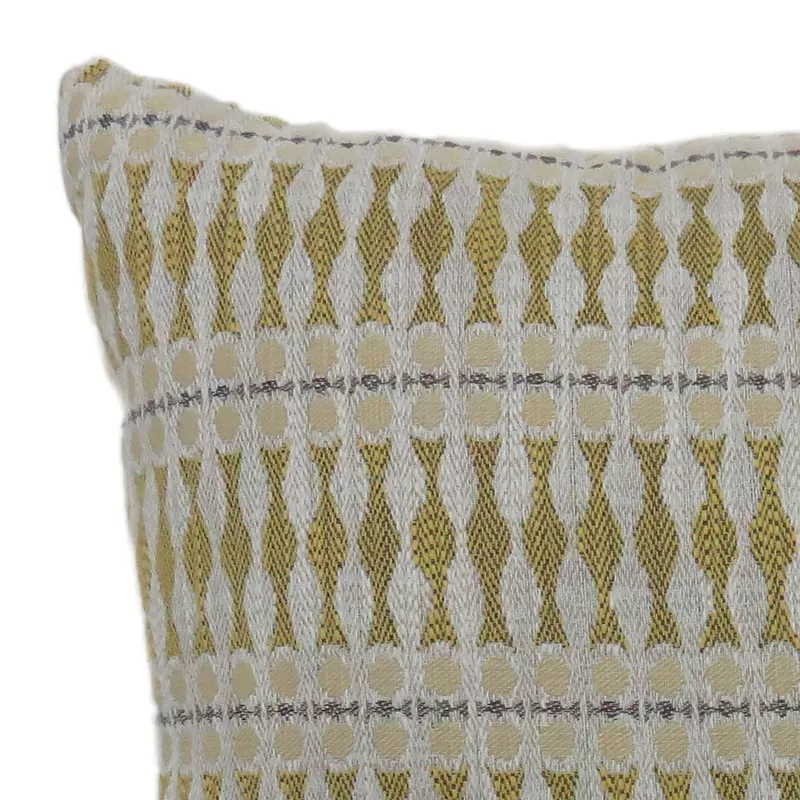 Contemporary Fabric 21" x 21" Throw Pillows in Yellow (Set of 2)