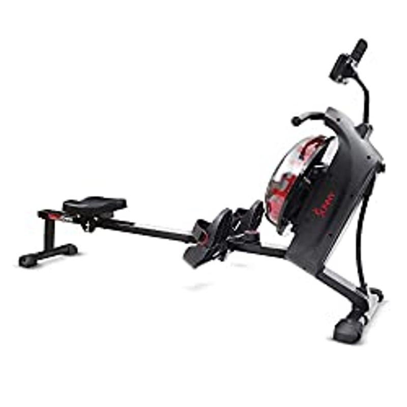 Sunny Health & Fitness Hydro + Dual Resistance Smart Magnetic Water Rowing Machine in 3 Color Options