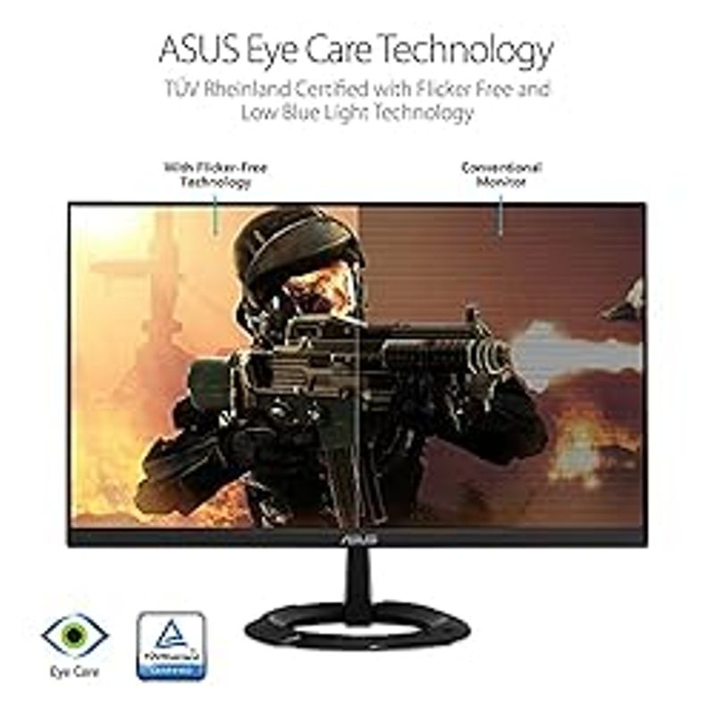 ASUS 23.8 1080P Gaming Monitor (VZ249QG1R) - Full HD, IPS, 75Hz, 1ms, Extreme Low Motion Blur, Speakers, FreeSync, Eye Care, VESA...