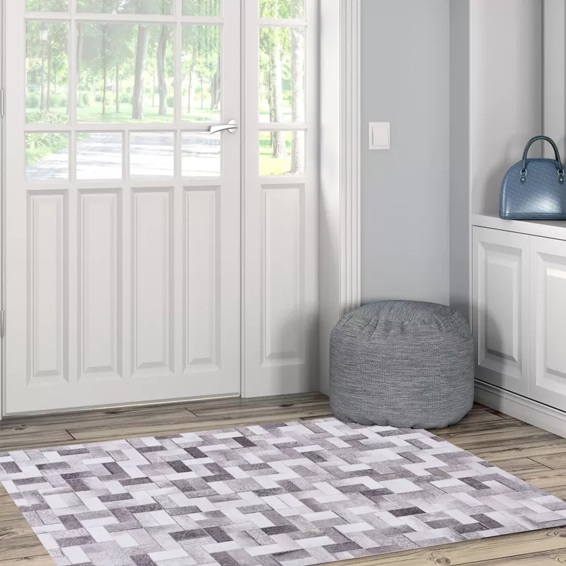 Lorraine Gray And Ivory 3X5 Area Rug