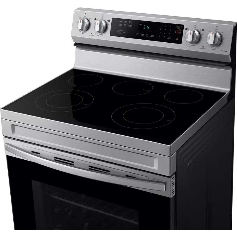 Samsung - 6.3 cu. ft. Freestanding Electric Range with Rapid Boil™, WiFi & Self Clean - Stainless Steel