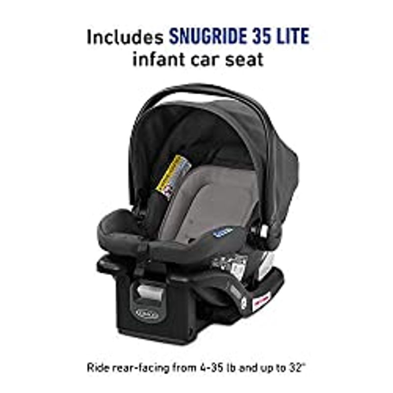 Graco FastAction SE Travel System | Includes Quick Folding Stroller and SnugRide 35 Lite Infant Car Seat, Redmond