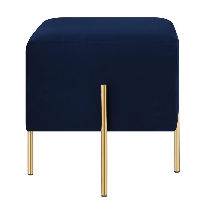 Square Upholstered Ottoman Blue