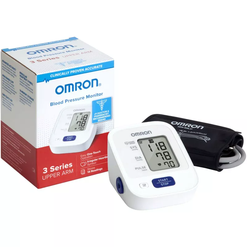 Omron - 3 Series - Automatic Upper Arm Blood Pressure Monitor - Black/White