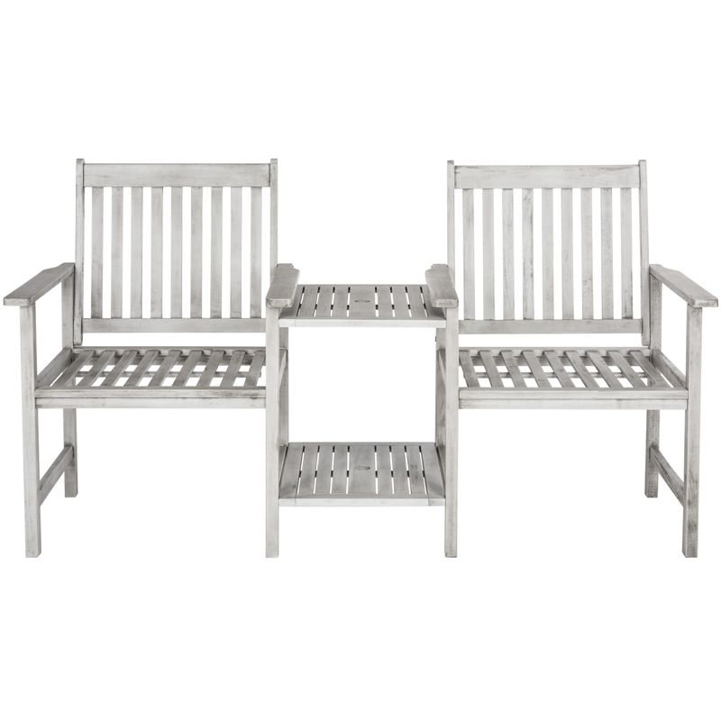 Safavieh Outdoor Living Brea Grey Twin Seat Bench - PAT7014B