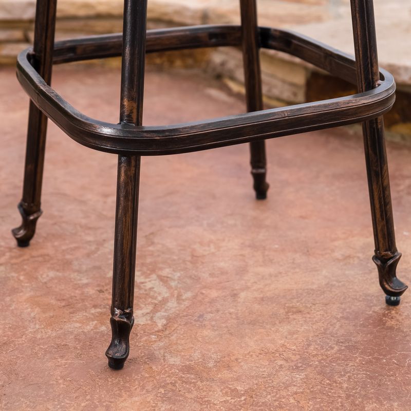 Avon Cast Aluminum Copper Outdoor Bar Stool (Set of 2) by Christopher Knight Home - Avon Cast Aluminum Outdoor Bar Stool (Set of 2)