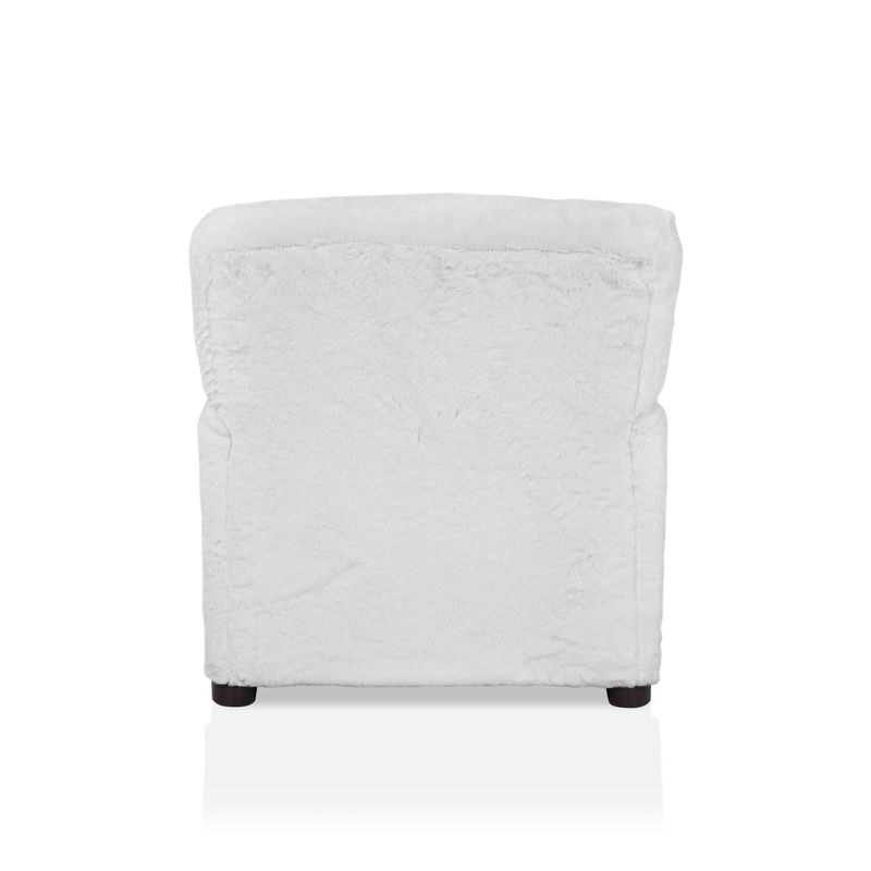 Furniture of America Belwether Traditional Animal Print Chair - White/Faux Fur