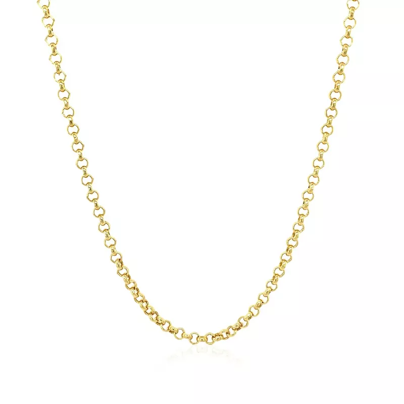 2.3mm 14k Yellow Gold Rolo Chain (30 Inch)
